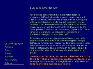 sos dalle citt del tufo