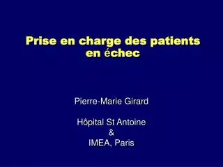 prise en charge des patients en chec