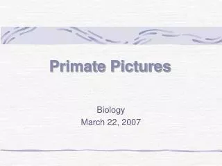 Biology March 22, 2007