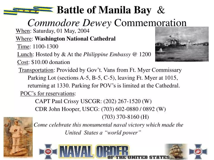 battle of manila bay commodore dewey commemoration