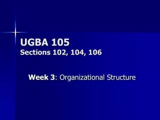 UGBA 105 Sections 102, 104, 106