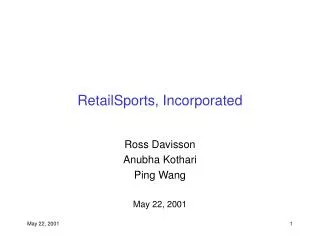 RetailSports, Incorporated