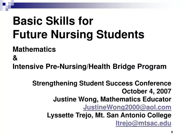 basic skills for future nursing students mathematics intensive pre nursing health bridge program