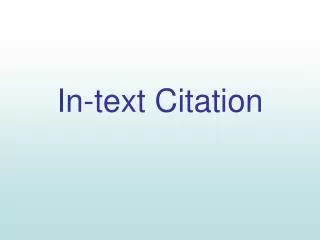 In-text Citation