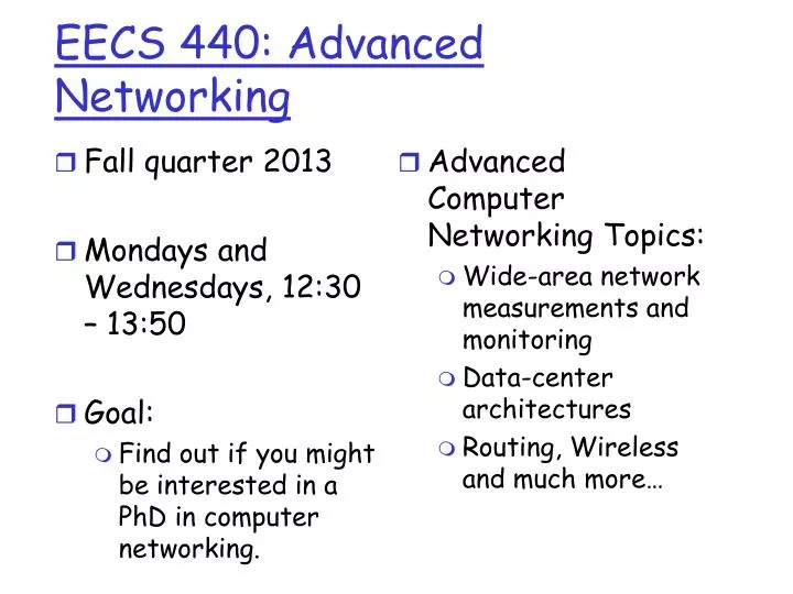 eecs 440 advanced networking