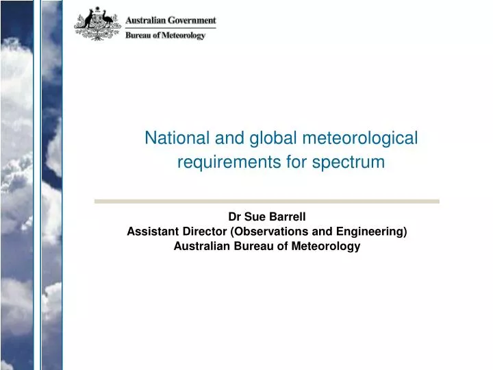national and global meteorological requirements for spectrum
