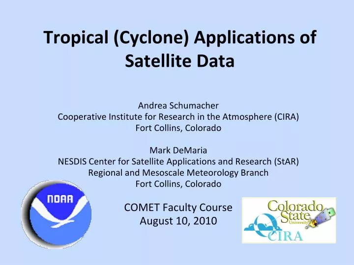 tropical cyclone applications of satellite data