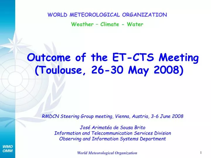 outcome of the et cts meeting toulouse 26 30 may 2008