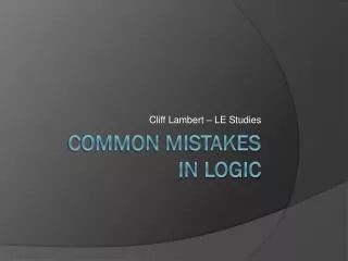 Common mistakes in logic