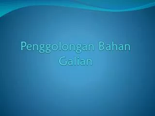 penggolongan bahan galian
