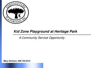 Kid Zone Playground at Heritage Park