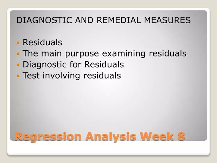 regression analysis week 8