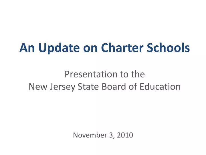 an update on charter schools