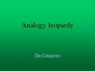 Analogy Jeopardy