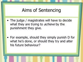 Aims of Sentencing