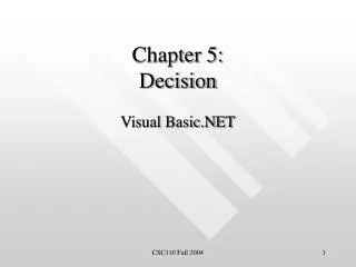 Chapter 5: Decision