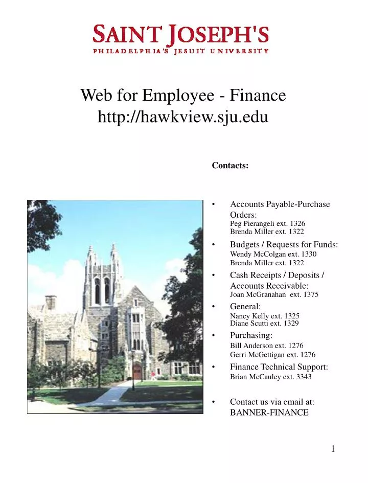 web for employee finance http hawkview sju edu