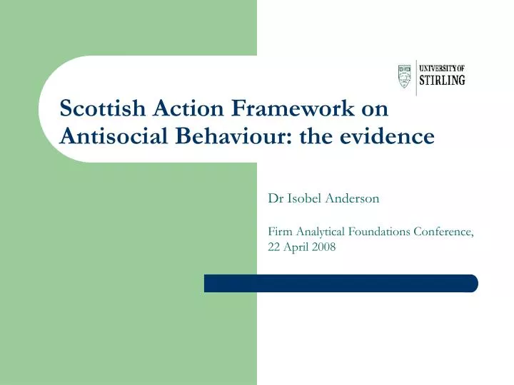 scottish action framework on antisocial behaviour the evidence