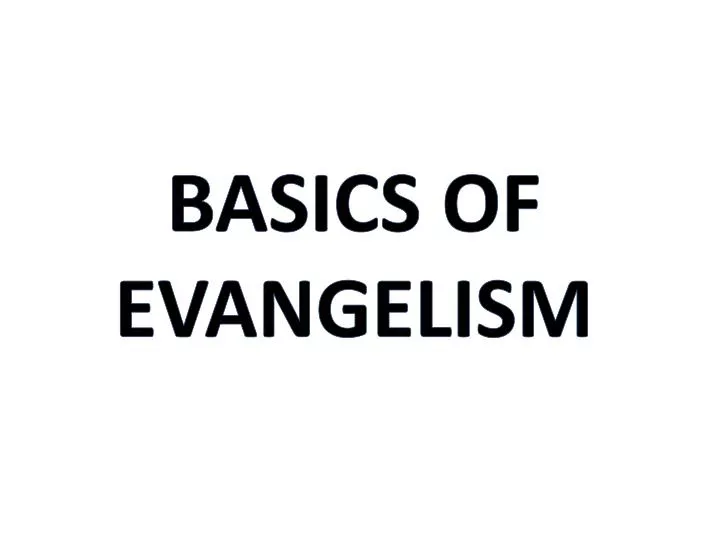 basics of evangelism