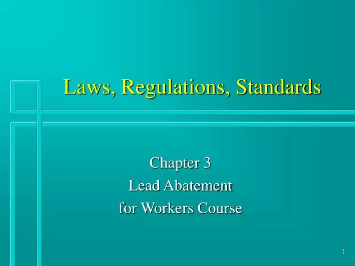 laws regulations standards