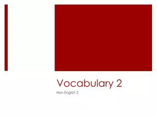 Vocabulary 2