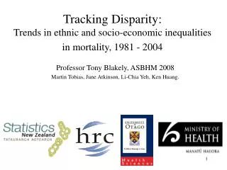 Tracking Disparity: Trends in ethnic and socio-economic inequalities in mortality, 1981 - 2004