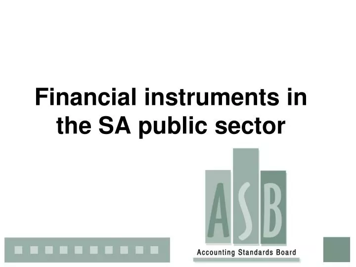 financial instruments in the sa public sector