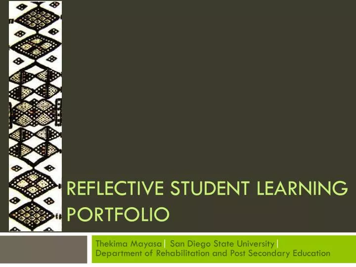reflective student learning portfolio