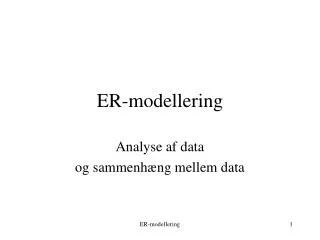 er modellering