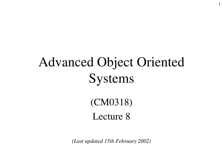 advanced object oriented systems