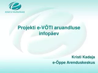 projekti e v ti aruandluse infop ev