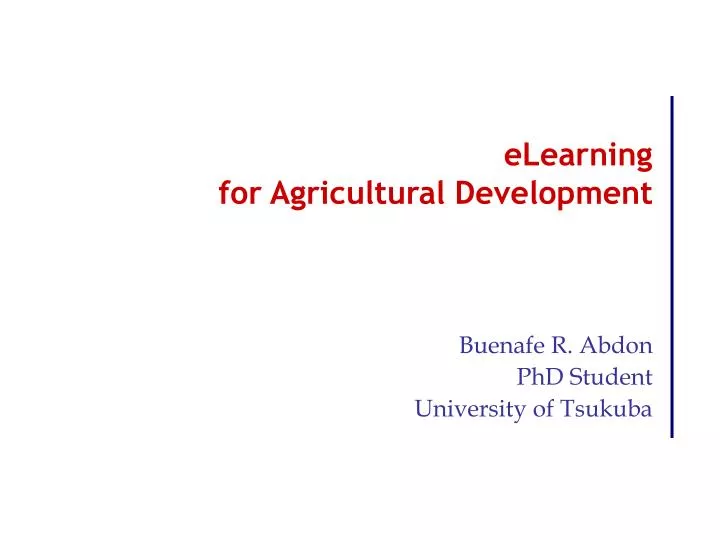 elearning for agricultural development