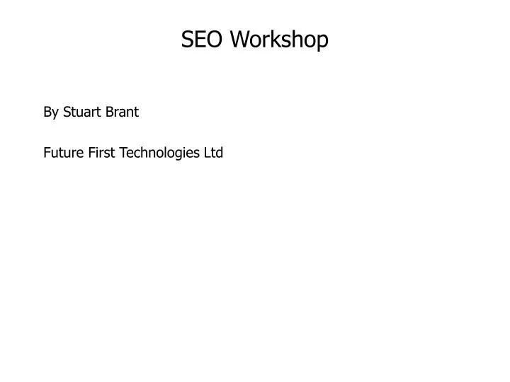 seo workshop