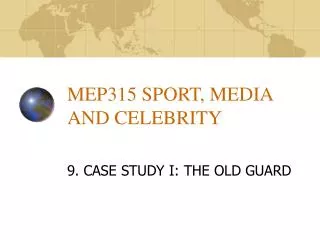 MEP315 SPORT, MEDIA AND CELEBRITY