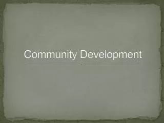 Community Development