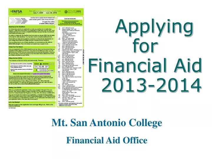 applying for financial aid 2013 2014