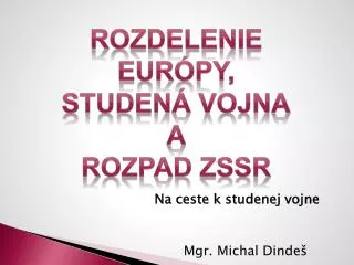na ceste k studenej vojne