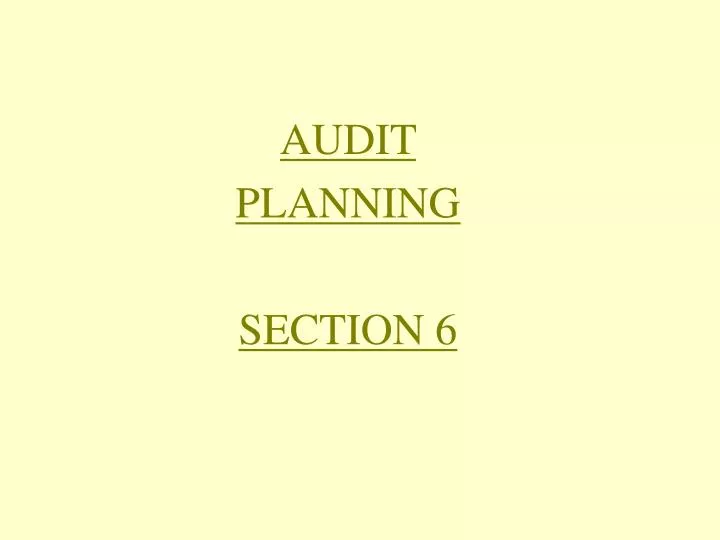 audit planning section 6