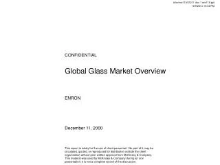 Global Glass Market Overview