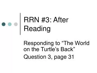 RRN #3: After Reading