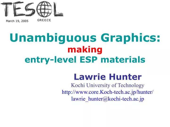 unambiguous graphics making entry level esp materials