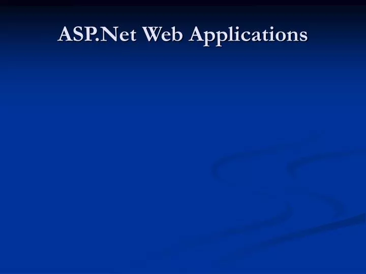asp net web applications