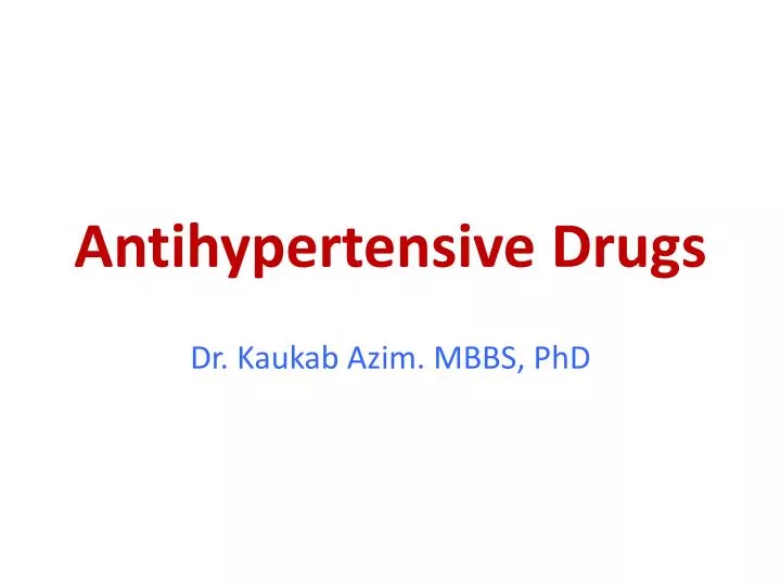 antihypertensive drugs