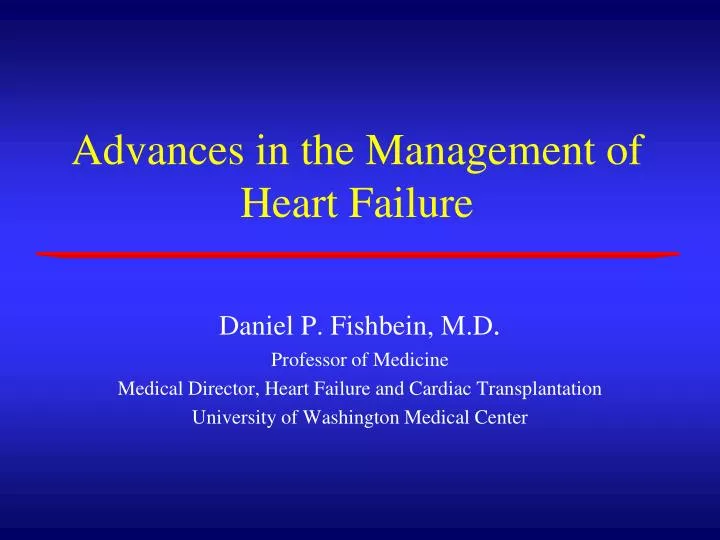 advances in the management of heart failure