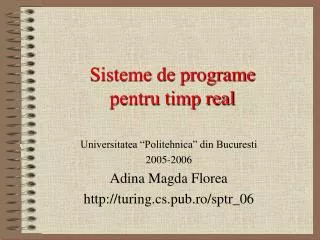 sisteme de programe pentru timp real