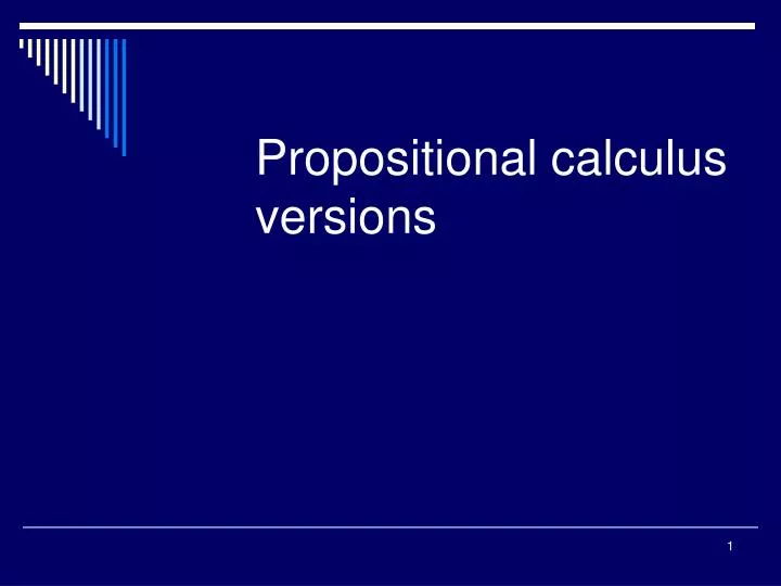 propositional calculus versions