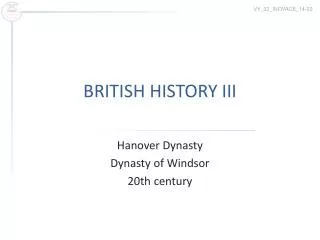 BRITISH HISTORY III