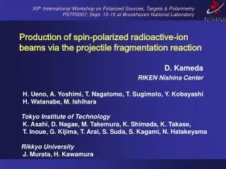 Production of spin-polarized radioactive-ion beams via the projectile fragmentation reaction