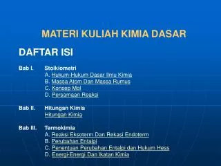 PPT - KIMIA DASAR PowerPoint Presentation, Free Download - ID:2358255