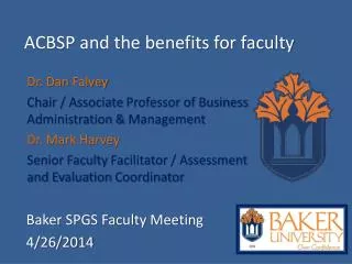 ACBSP and the benefits for faculty